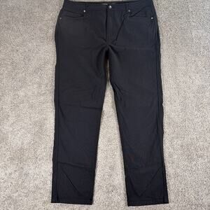 Western Rise Pants Mens 38x30 Black Evolution Slim Fit Travel Chino Stretch Work